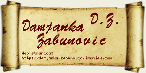 Damjanka Zabunović vizit kartica
